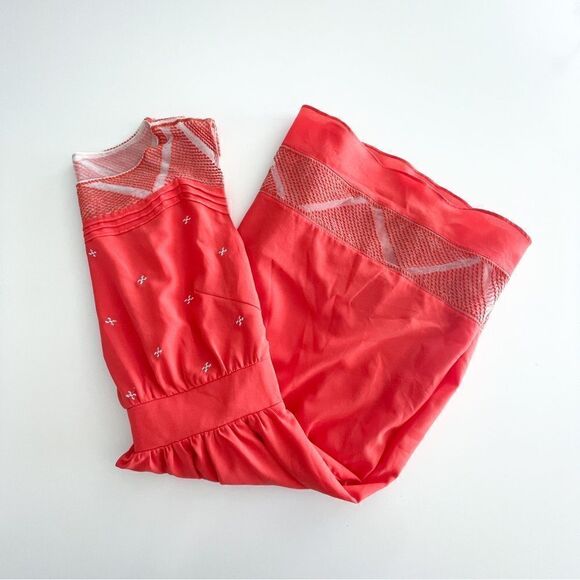 Esley Dress Fit & Flare Coral Sleeveless Side Zip Back Waist Elastic Women's S - Picture 9 of 9